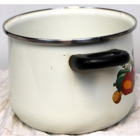 VTG 80s Sidral Aga Stock Pot Vegetable Print Design Retro Kitchen No Lid - Picture 5 of 10